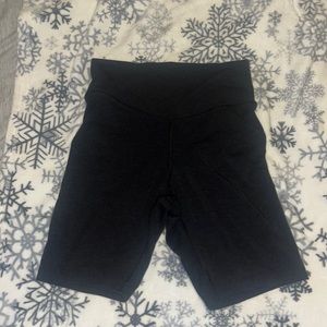 high rise dark grey biker shorts